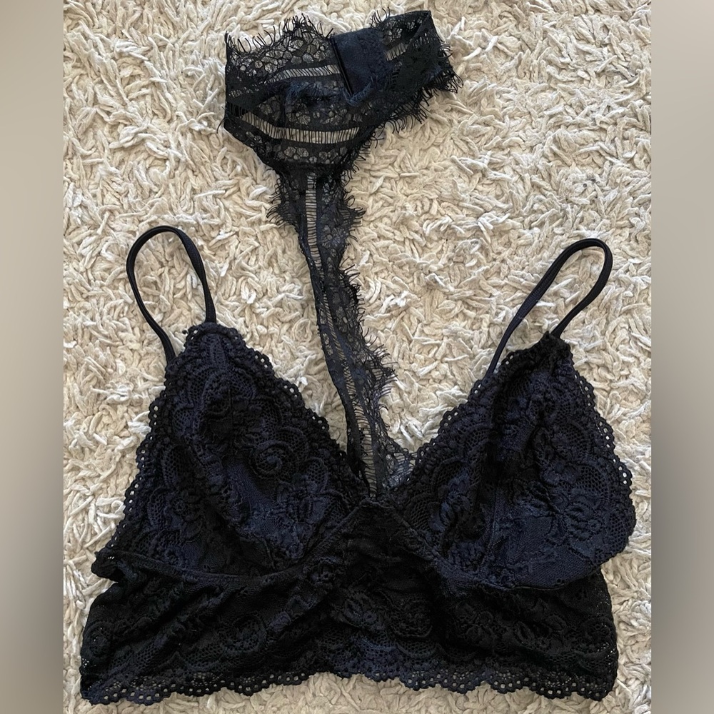 DYNAMIC black lace bralette bra top One Size